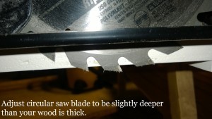 adjusting the blade depth of my circular saw