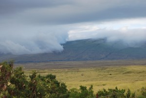 big island hawaii clouds over mountains