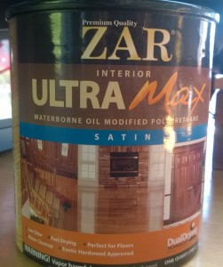 zar interior ultra max waterborne oil modified polyurethane in satin finish