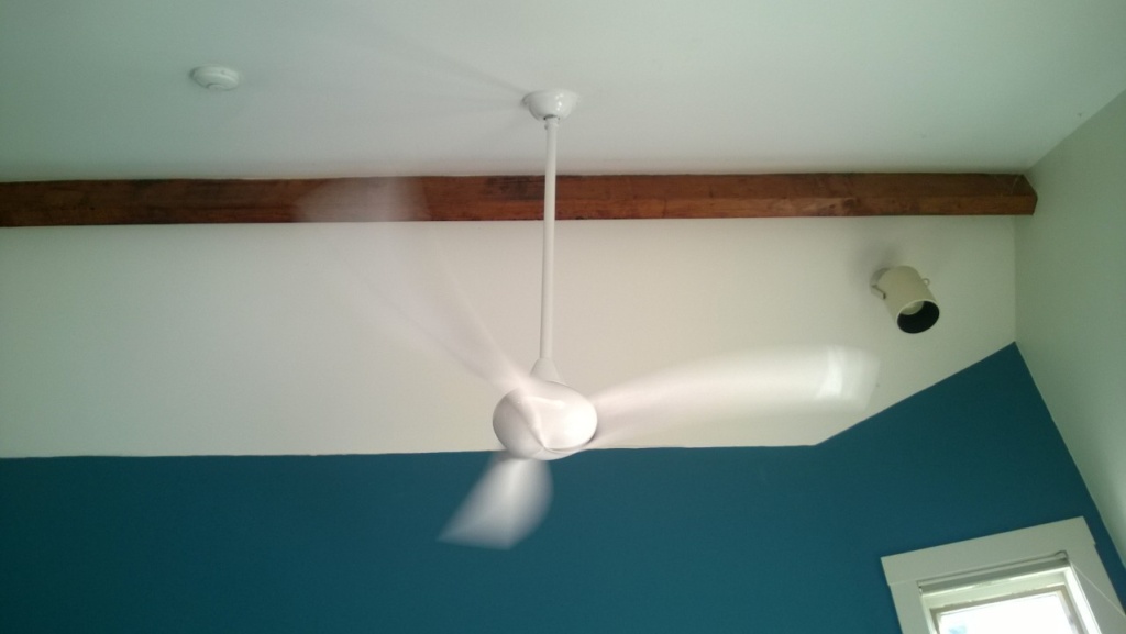 taking the new bedroom ceiling fan for a test drive