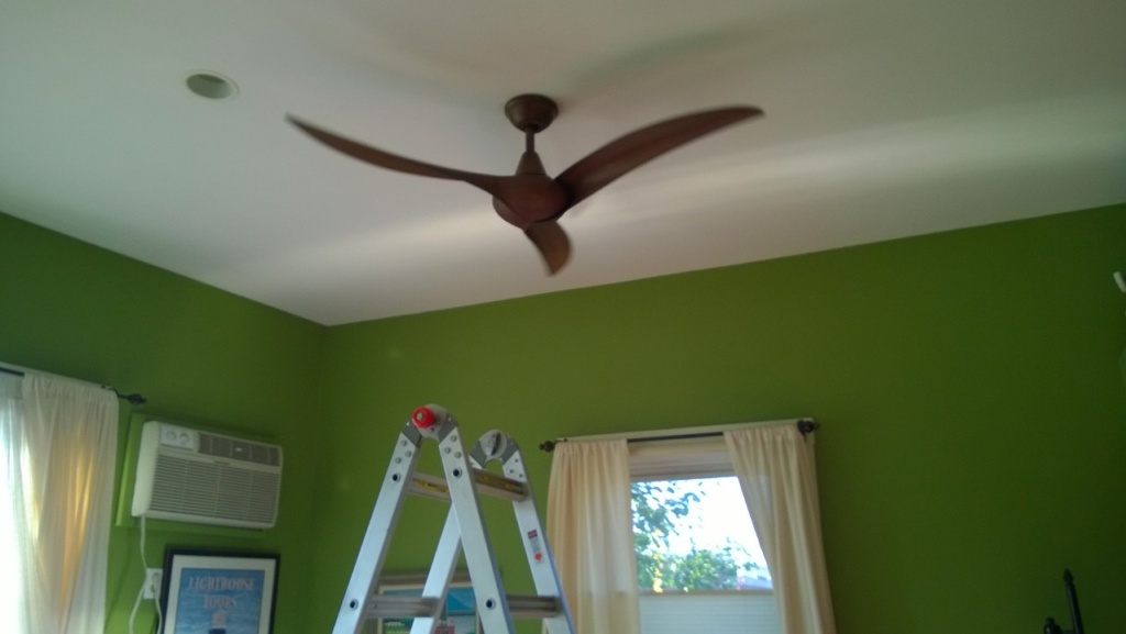 taking the new living room ceiling fan for a test drive