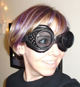 me with purple hair and goggles in 2011