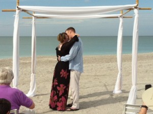 beach wedding vow renewal jim me