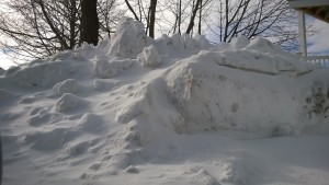 huge snowbank at the head of our driveway during snowmageddon 2015