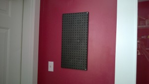 hanging pegboard in the laundry room