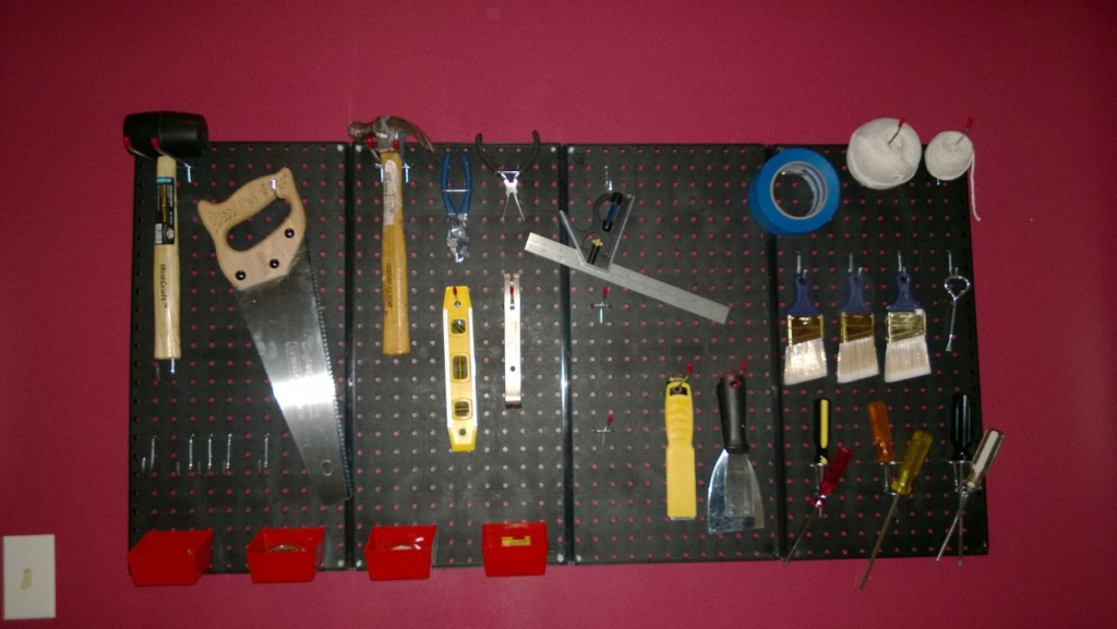 hanging pegboard in the laundry room