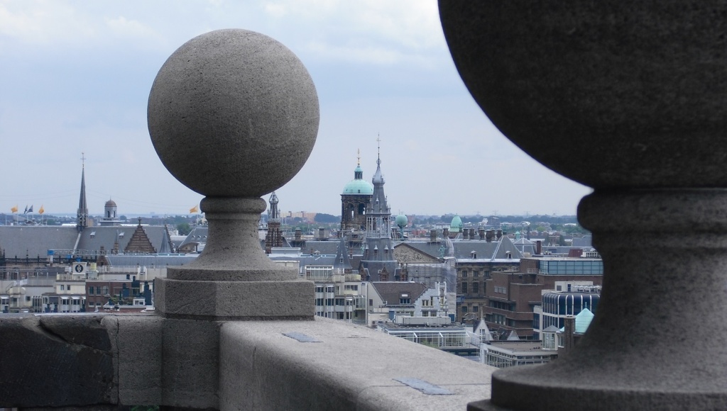 view from the top of westerkerk tower in amsterdam