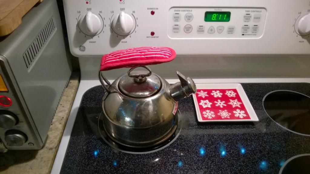 chantal harmonica tea kettle on the kitchen stove from martha