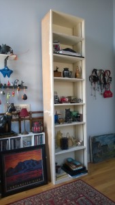 tall skinny bookcase in girl cave from martha