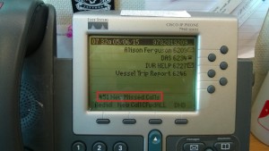 work phone showing 451 missed calls when i was in maui hawaii