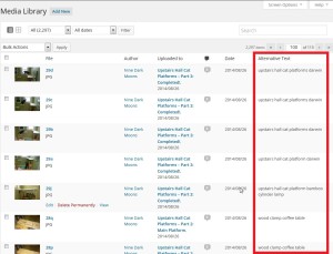 alt txt text displayed in media library folder