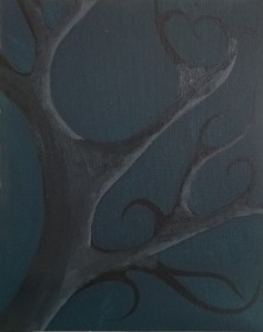 6 panel tree painting project - 3 panels of night and 3 panels of day