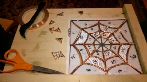 copper foiling the stained glass spiderweb