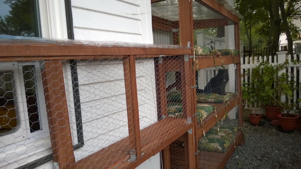finalizing the connector and outdoor cat enclosure / catio construction
