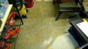 water in basement cage from hot water heater leak