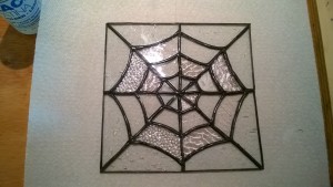 diy stained glass spider web