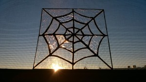 diy stained glass spider web