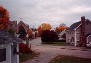 view from our porch in manchester ma in fall