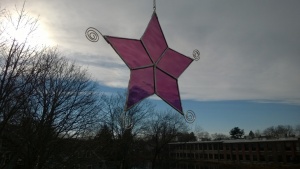 raspberry swirl stained glass snowflake star