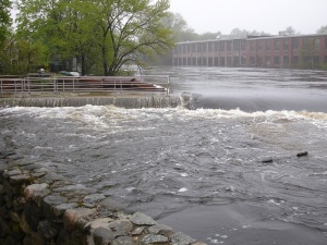 ipswich river & fish ladder during the flood of 2006, taken by waterpixi