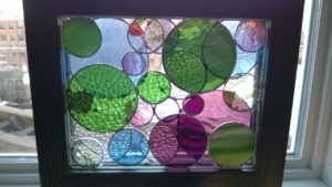 completed 2nd stained glass circles frame project