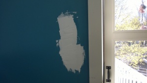 i used joint compound to cover the hole i cut in the bedroom wall
