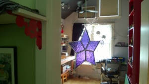 the purple stained glass star i made for jessica