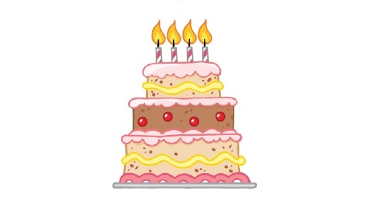 my happy 4th blogiversary cake