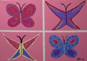 butterfly painting for katie 2011 - acrylic on 5x7" canvas