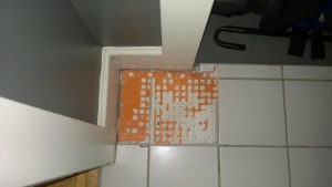 2 tiles removed from front entrance hall