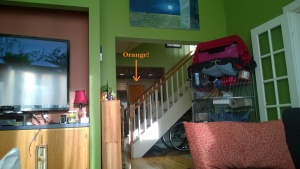 painting the glass front kitchen cabinet benjamin moore calypso orange