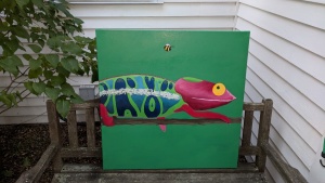 i used krylon archival uv varnish spray finish on the chameleon mural