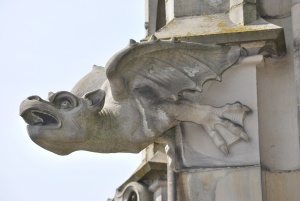 gargoyle on the side of the münster, ulm, germany