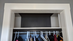 the new shelves are perfect and add space to our front hall closet