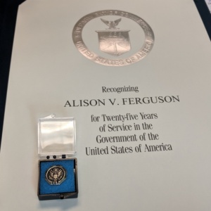 my award for 25 years with NOAA Fisheries Service