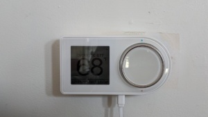 the bedroom smart thermostat before i fed the USB cable through the wall