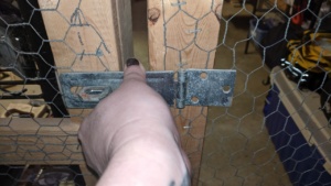i had to remove and re-align the latch on the basement cage door