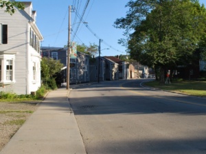 the view up south main street ipswich from our driveway