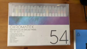 the set of chromatek watercolor pens hubby gave me for christmas