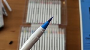 closeup of a chromatek watercolor pen from hubby