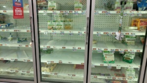 the new normal - no frozen vegetables veggies at shaws in ipswich