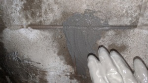 i patched holes in the basement wall with drylok hydraulic cement