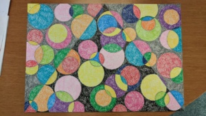 crayon art 2 - colored circles over a triangle